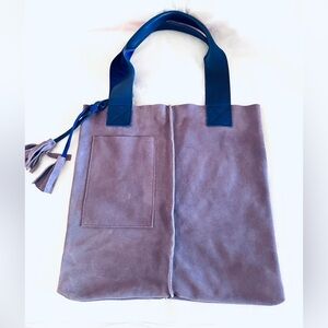Cartera Tote, Handcrafted, Suede, Lavender -New Without Tags